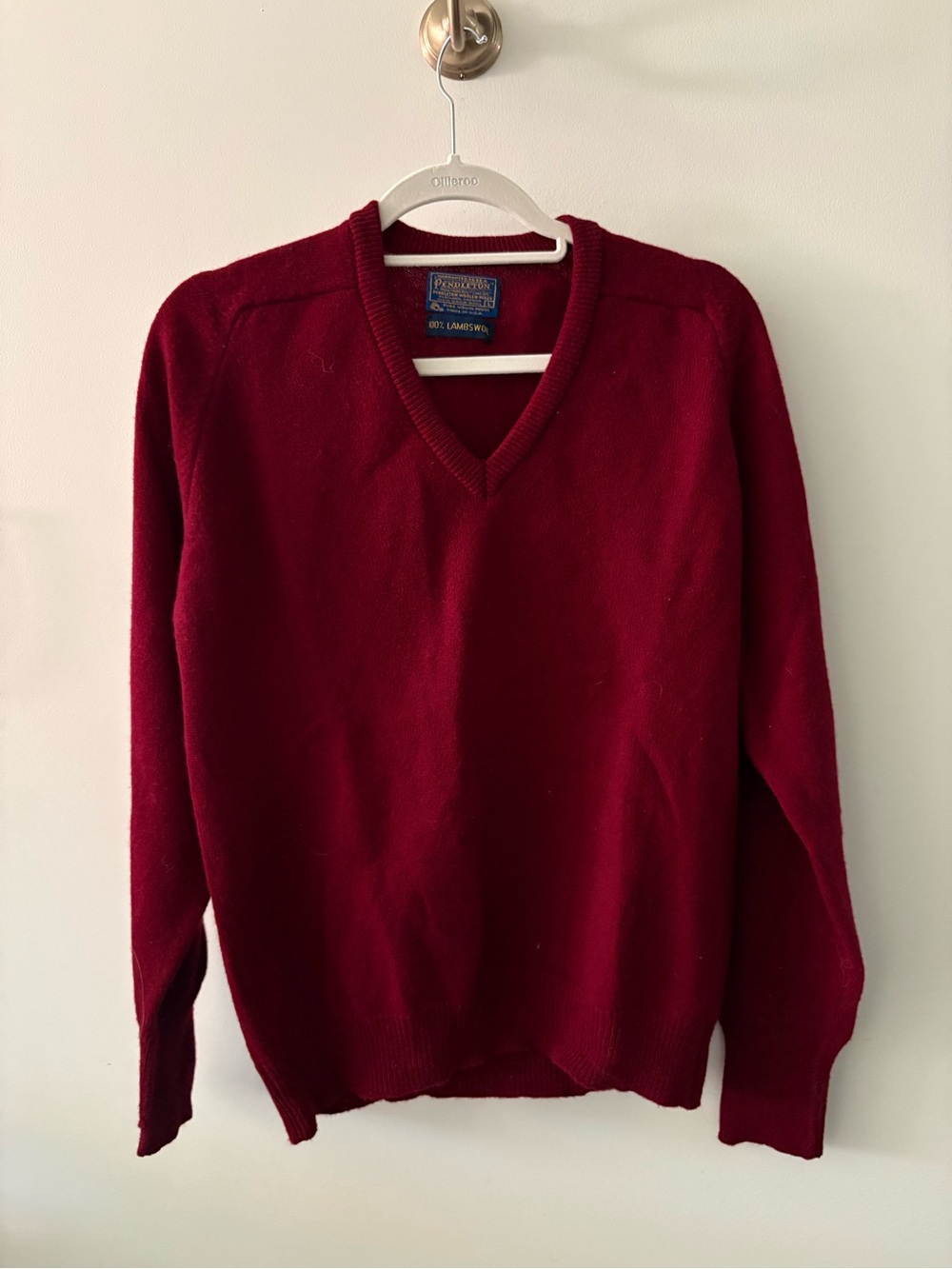 Pendleton Women's Deep Red Scoop-Neck Lambswool Sweater